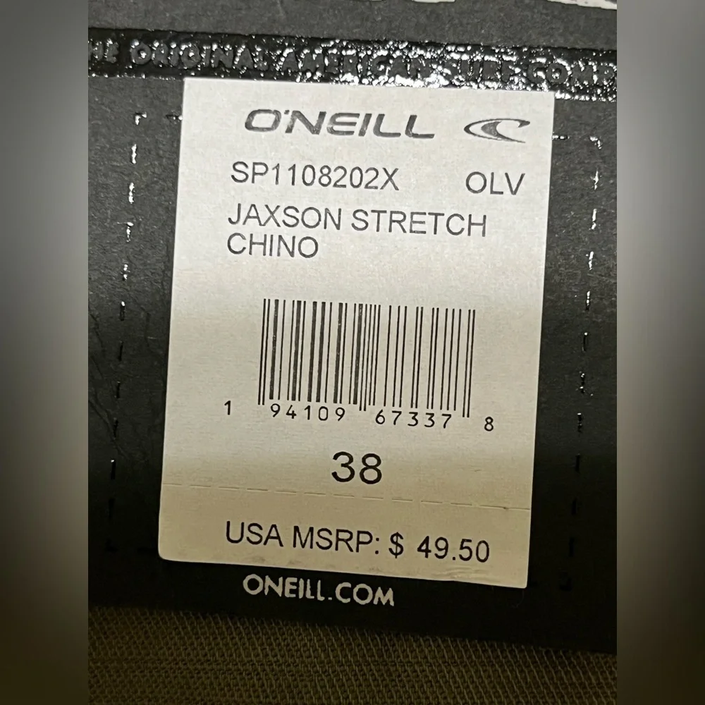 NWT O'Neill Men's Standard Fit Stretch Army Green Below The Knee 20” Shorts 38